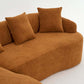 Boneless Modular Chenille Sectional Sofa – 99” Curved Chaise Compression Couch (White) with plush pillows and soft texture.