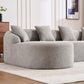 Boneless Modular Chenille Sectional Sofa – 99” Curved Chaise Compression Couch (White) with plush pillows in modern living room.
