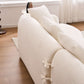 Boneless Modular Chenille Sectional Sofa – 99” Curved Chaise Compression Couch (White) from a side view with plush pillows.