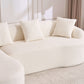 Boneless Modular Chenille Sectional Sofa – 99” Curved Chaise Compression Couch (White) with soft chenille fabric and plush pillows.