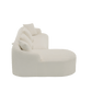 Boneless Modular Chenille Sectional Sofa – 99” Curved Chaise Compression Couch (White) side view with plush pillows
