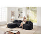 Boneless Modular Chenille Sectional Sofa – 99” Curved Chaise Compression Couch (White) in a modern living room setting.