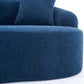 Close-up of the Boneless Modular Chenille Sectional Sofa – 99” Curved Chaise Compression Couch (White) showcasing fabric and cushion.