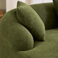 Boneless Modular Chenille Sectional Sofa – 99” Curved Chaise Compression Couch (White) with plush green fabric.