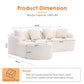Product dimensions of Boneless Modular Chenille Sectional Sofa – 99” Curved Chaise Compression Couch (White)
