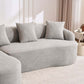 Boneless Modular Chenille Sectional Sofa – 99” Curved Chaise Compression Couch (White) with plush pillows on a modern design.