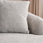 Close-up of the soft fabric and plush pillow of the Boneless Modular Chenille Sectional Sofa – 99” Curved Chaise Compression Couch (White).