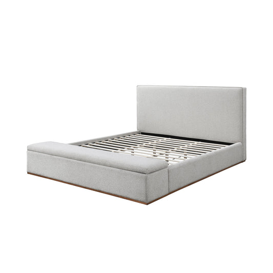 Boxter Beige Linen Bed – 82"W Bed