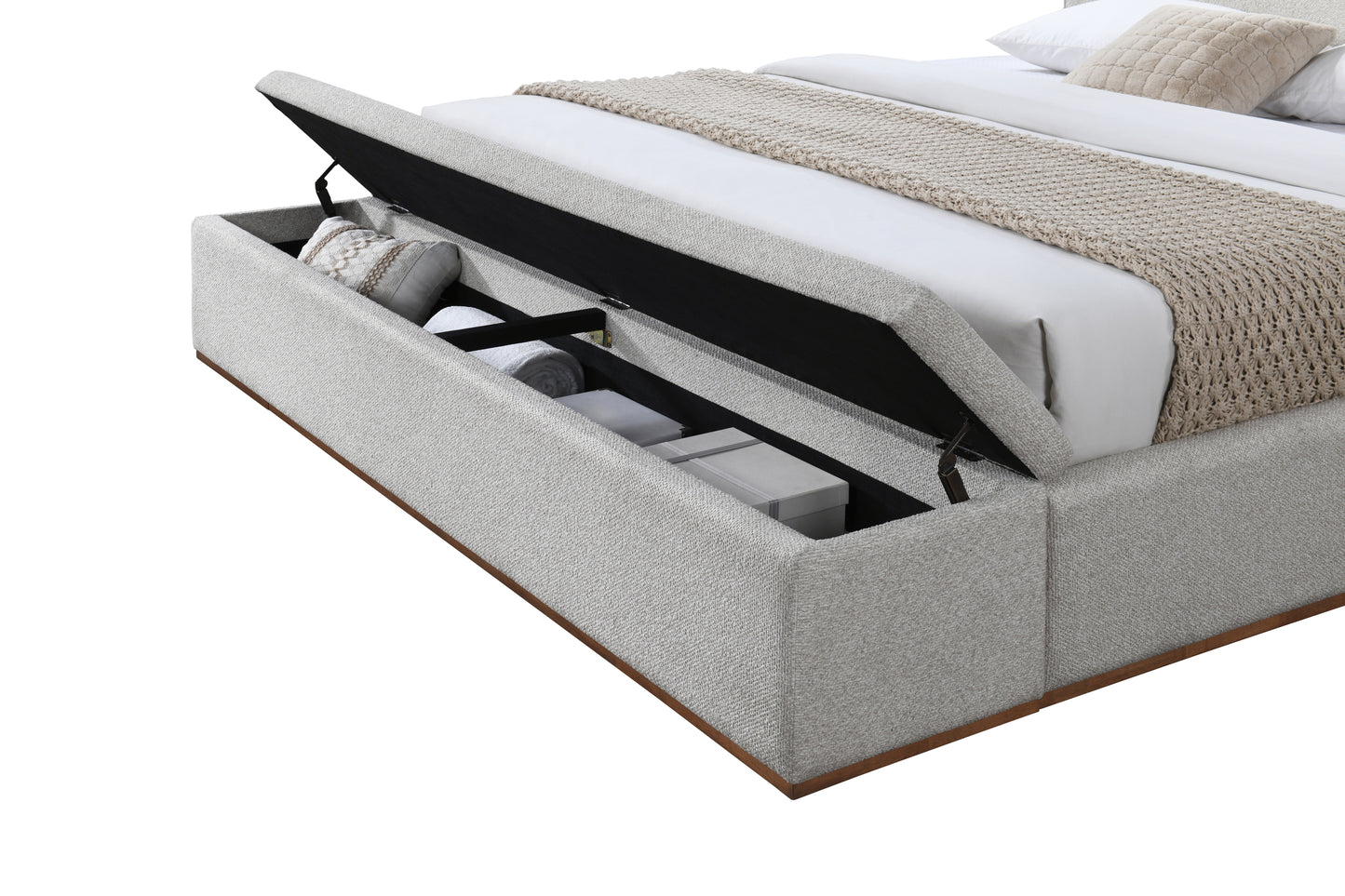 Boxter Beige Linen Bed – 82"W Bed – view 3