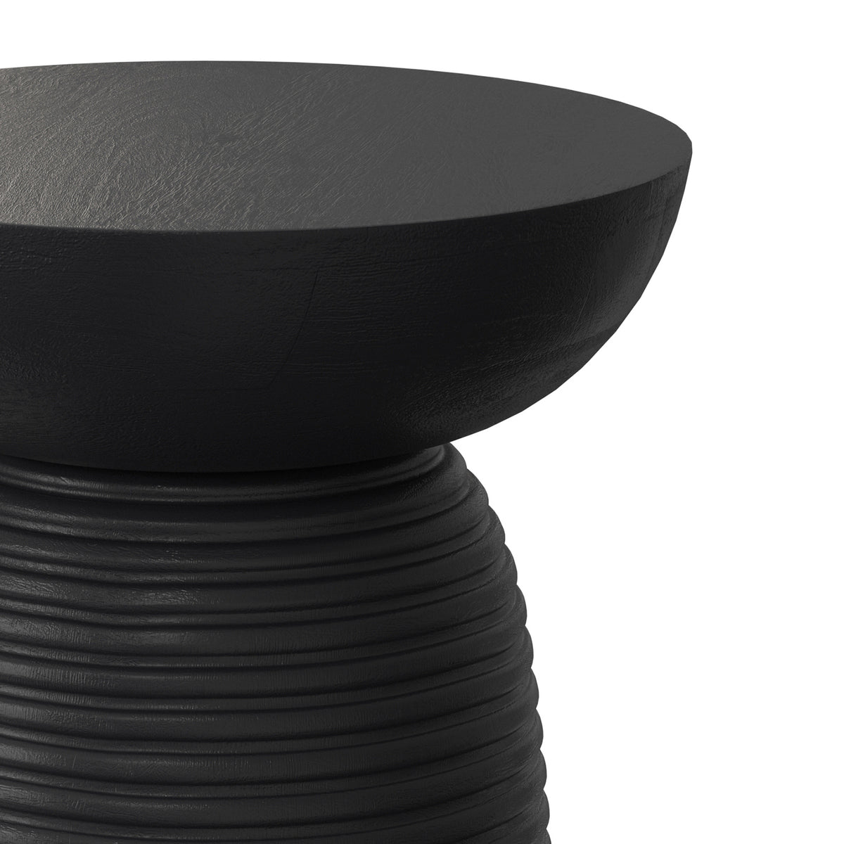 Boyd Black Ribbed Wood Accent Table – 13" Accent Table – view 5