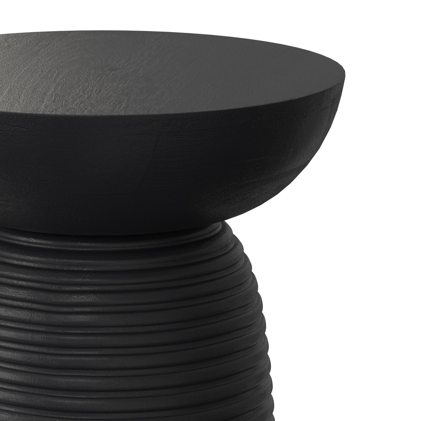 Boyd Black Ribbed Wood Accent Table – 13" Accent Table – view 5