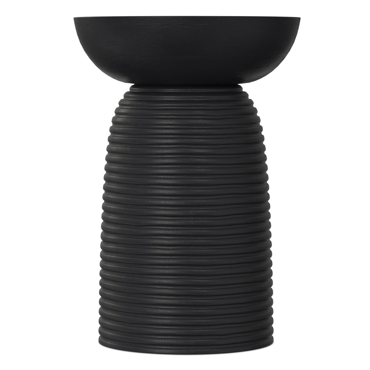 Boyd Black Ribbed Wood Accent Table – 13" Accent Table – view 6
