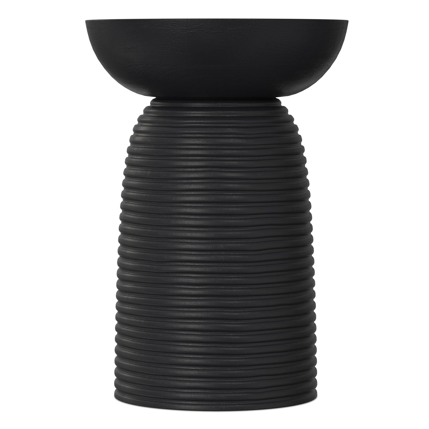 Boyd Black Ribbed Wood Accent Table – 13" Accent Table – view 6