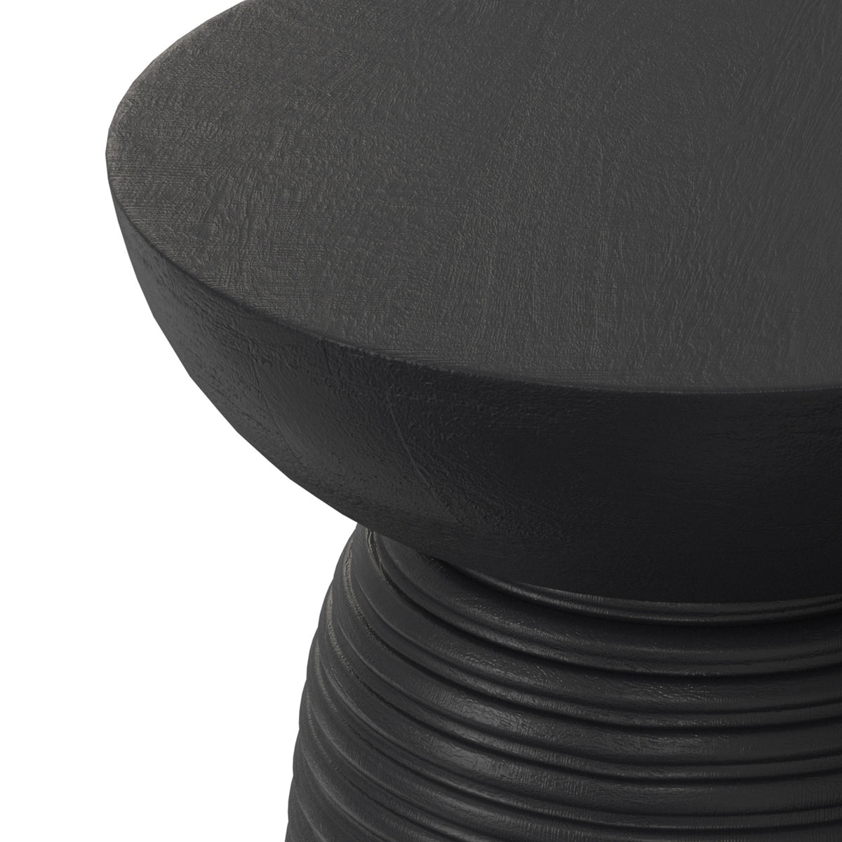 Boyd Black Ribbed Wood Accent Table – 13" Accent Table – view 8