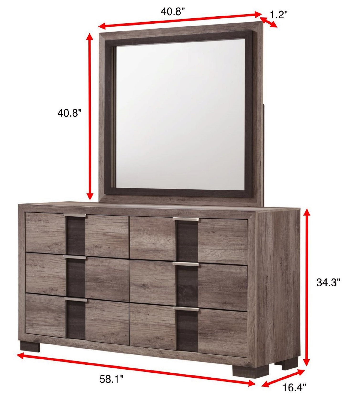 Bramwell Six-Drawer Dresser – 58" Contemporary Bedroom Dresser – view 5
