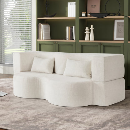 Brannon Convertible Faux Fur Sofa Bed – 75" Folding Sleeper Sofa – view 3