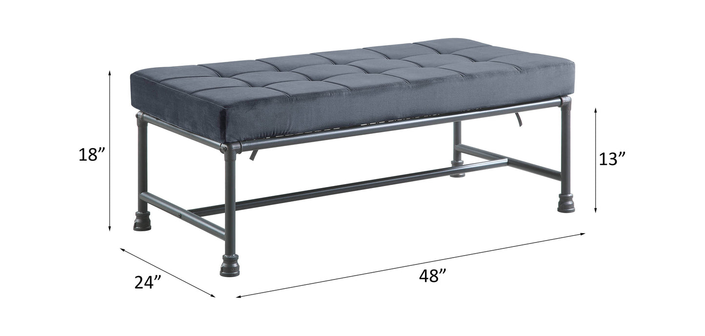 Brantley Gray Metal Bench – 48"W Bench – view 3