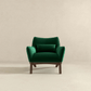 Brayden MCM Fabric Accent Lounge Chair – Modern Upholstered Chair (Multiple Fabrics & Colors) in green fabric.