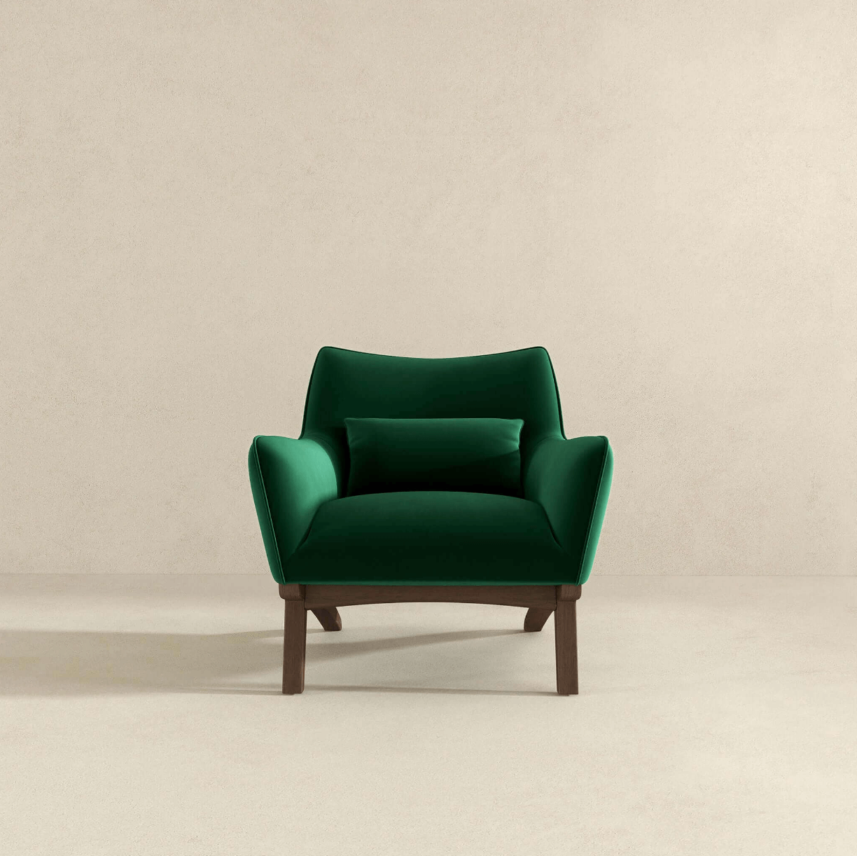 Brayden MCM Fabric Accent Lounge Chair – Modern Upholstered Chair (Multiple Fabrics & Colors) in green fabric.