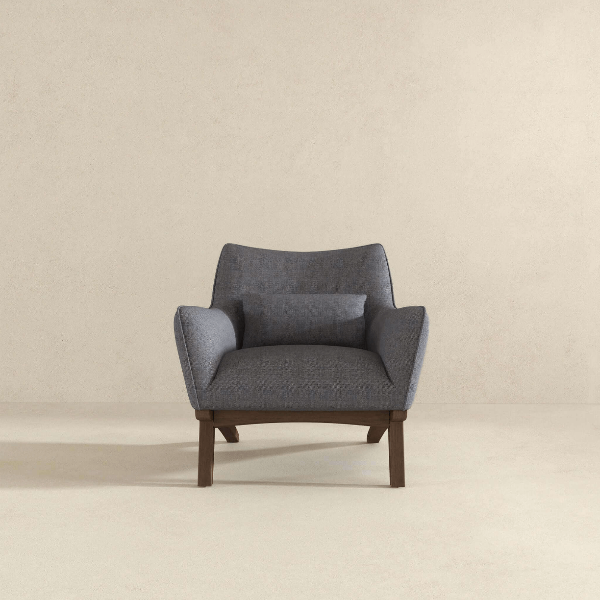 Brayden MCM Fabric Accent Lounge Chair – Modern Upholstered Chair (Multiple Fabrics & Colors) in gray upholstery.
