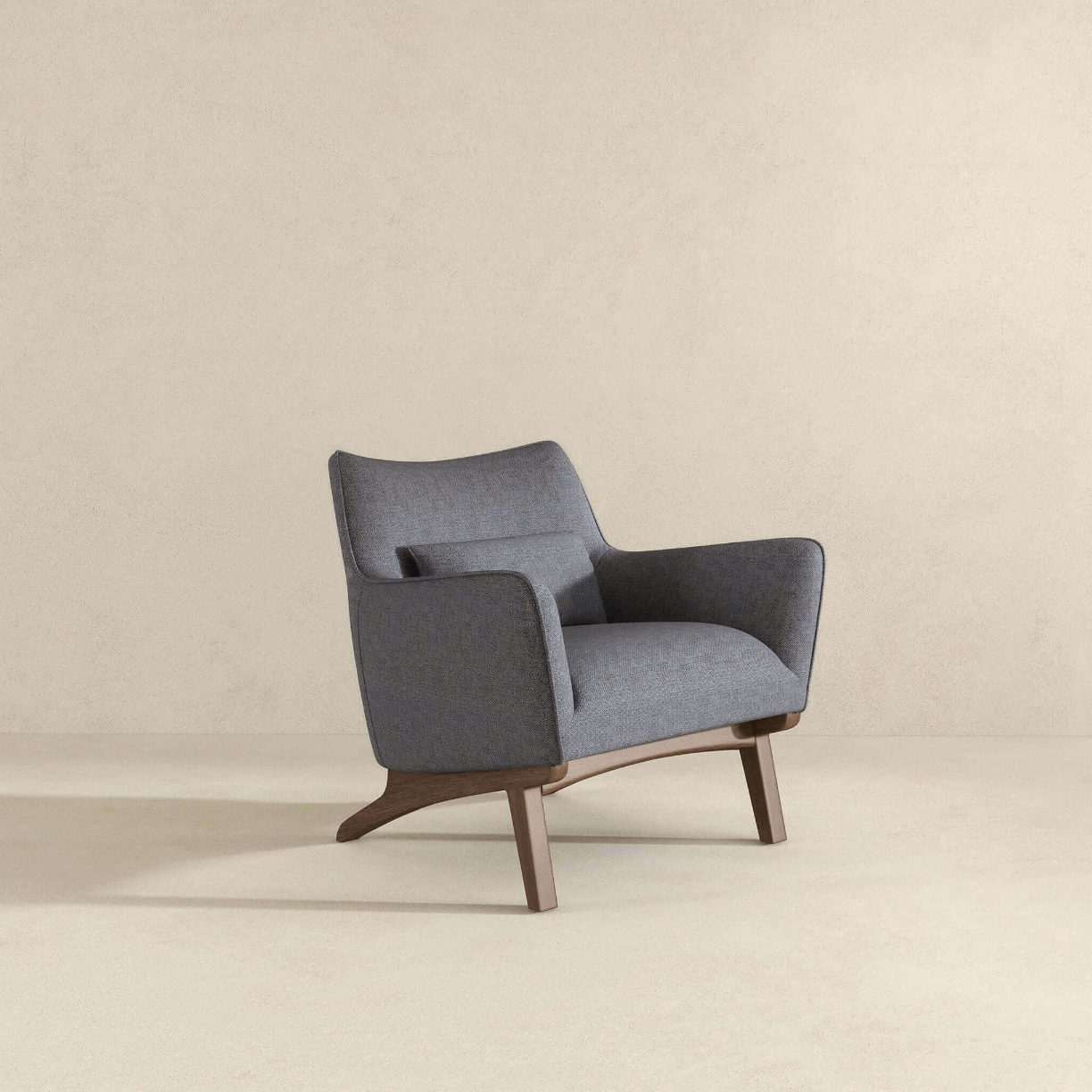 Brayden MCM Fabric Accent Lounge Chair – Modern Upholstered Chair (Multiple Fabrics & Colors) in gray fabric