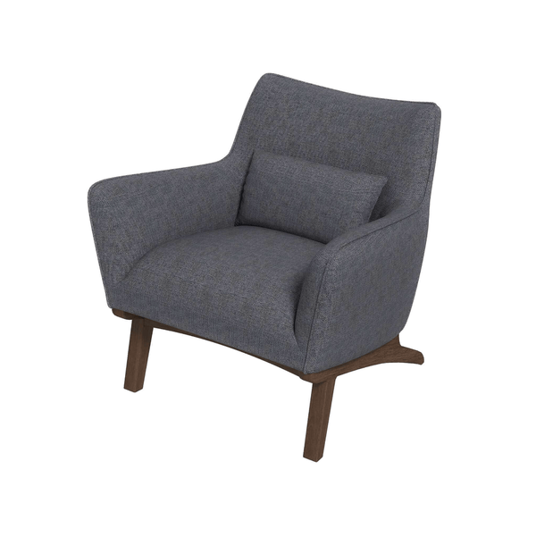 Brayden MCM Fabric Accent Lounge Chair – Modern Upholstered Chair (Multiple Fabrics & Colors) in grey fabric.