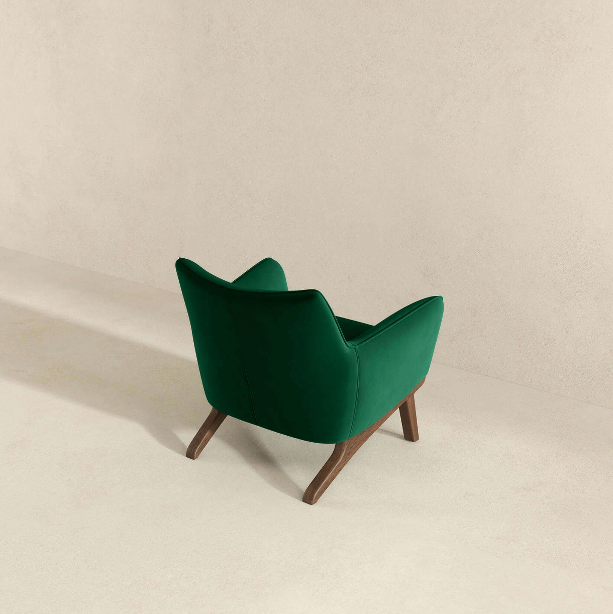 Brayden MCM Fabric Accent Lounge Chair – Modern Upholstered Chair (Multiple Fabrics & Colors) in green velvet.