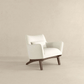 Brayden MCM Fabric Accent Lounge Chair – Modern Upholstered Chair (Multiple Fabrics & Colors) in white upholstery.