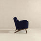 Brayden MCM Fabric Accent Lounge Chair – Modern Upholstered Chair (Multiple Fabrics & Colors) in navy upholstery