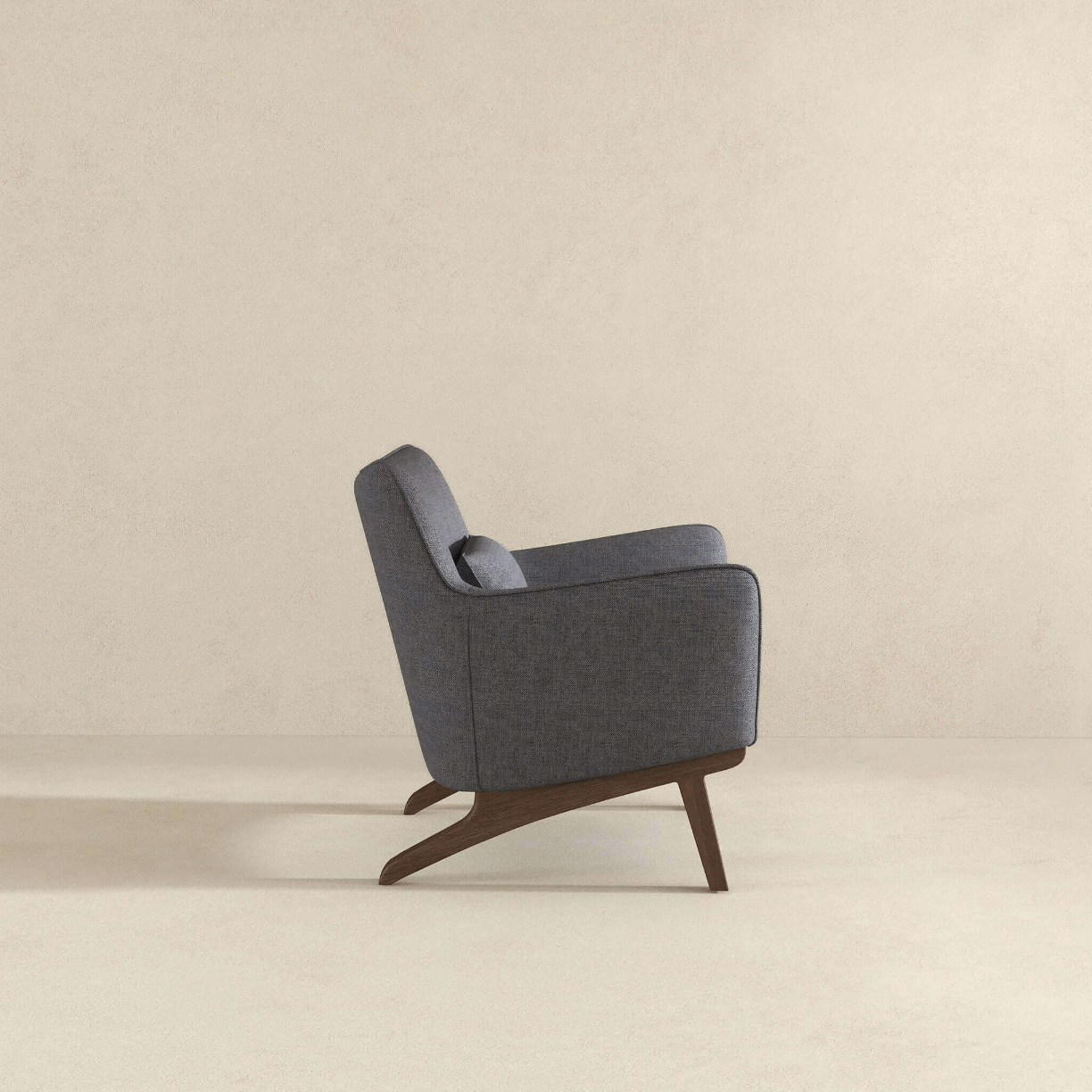 Brayden MCM Fabric Accent Lounge Chair – Modern Upholstered Chair (Multiple Fabrics & Colors) side view