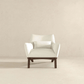 Brayden MCM Fabric Accent Lounge Chair – Modern Upholstered Chair (Multiple Fabrics & Colors) in white fabric on wood base.