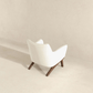 Brayden MCM Fabric Accent Lounge Chair – Modern Upholstered Chair (Multiple Fabrics & Colors) from the back.