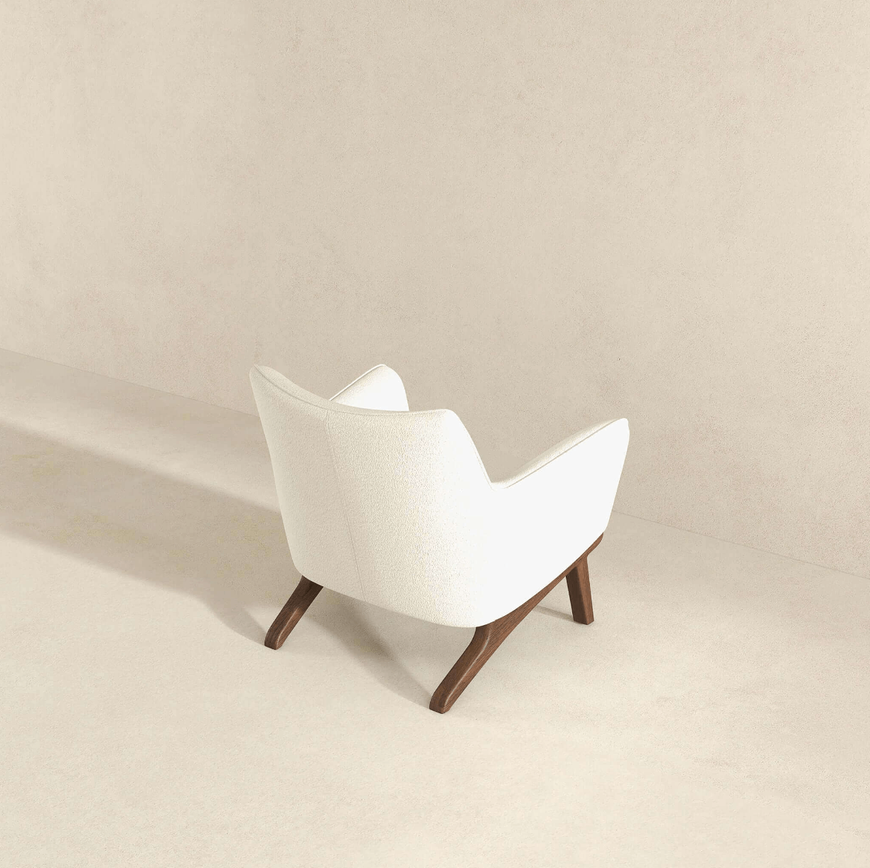 Brayden MCM Fabric Accent Lounge Chair – Modern Upholstered Chair (Multiple Fabrics & Colors) from the back.