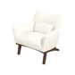Brayden MCM Fabric Accent Lounge Chair – Modern Upholstered Chair (Multiple Fabrics & Colors) in white boucle fabric.