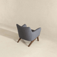 Brayden MCM Fabric Accent Lounge Chair – Modern Upholstered Chair (Multiple Fabrics & Colors) in gray from the back.