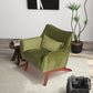 Brayden MCM Fabric Accent Lounge Chair – Modern Upholstered Chair (Multiple Fabrics & Colors) in olive green fabric.
