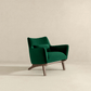 Brayden MCM Fabric Accent Lounge Chair – Modern Upholstered Chair (Multiple Fabrics & Colors) in green velvet.
