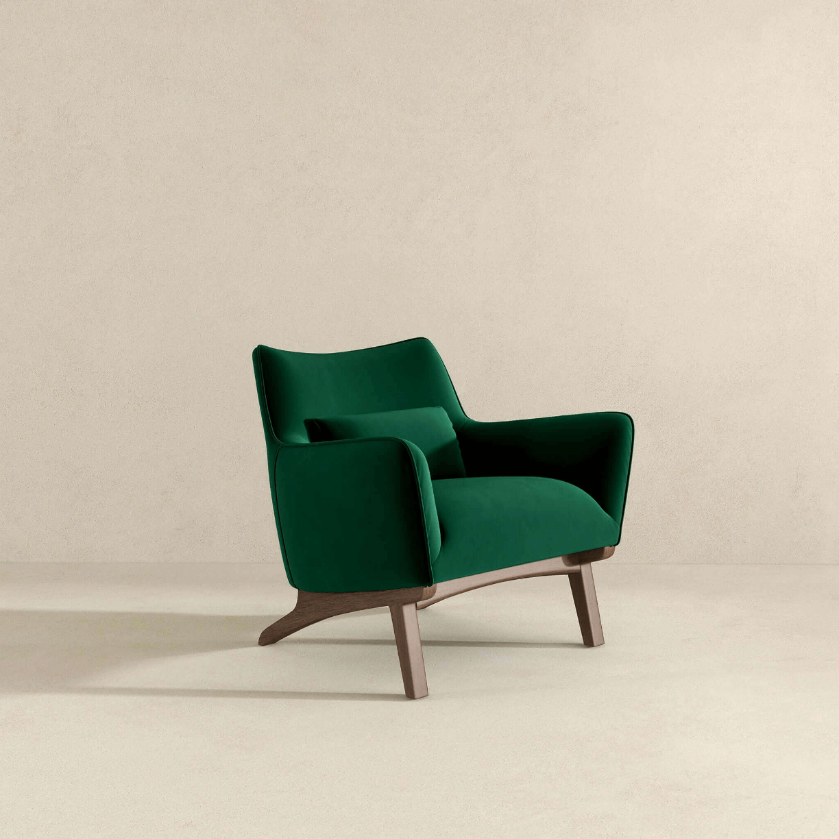 Brayden MCM Fabric Accent Lounge Chair – Modern Upholstered Chair (Multiple Fabrics & Colors) in green velvet.