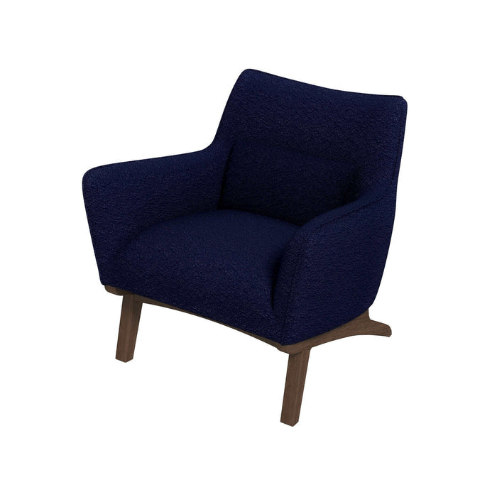 Brayden MCM Fabric Accent Lounge Chair – Modern Upholstered Chair (Multiple Fabrics & Colors) in blue fabric.