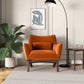 Brayden MCM Fabric Accent Lounge Chair – Modern Upholstered Chair (Multiple Fabrics & Colors) in vibrant orange velvet.