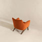 Brayden MCM Fabric Accent Lounge Chair – Modern Upholstered Chair (Multiple Fabrics & Colors) in orange fabric.