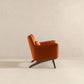 Brayden MCM Fabric Accent Lounge Chair – Modern Upholstered Chair (Multiple Fabrics & Colors) in orange fabric.