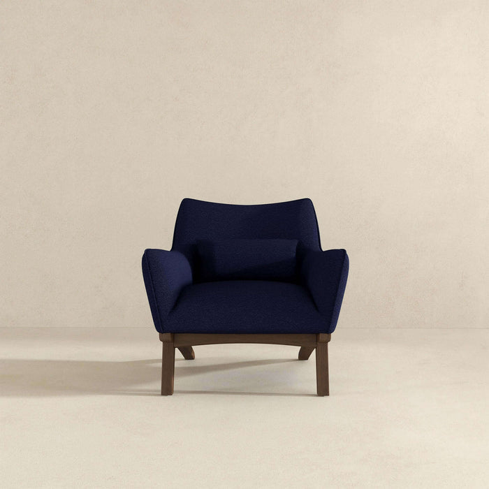 Brayden MCM Fabric Accent Lounge Chair – Modern Upholstered Chair (Multiple Fabrics & Colors) in navy fabric