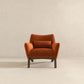 Brayden MCM Fabric Accent Lounge Chair – Modern Upholstered Chair (Multiple Fabrics & Colors) in orange velvet