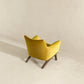 Brayden MCM Fabric Accent Lounge Chair – Modern Upholstered Chair (Multiple Fabrics & Colors) in yellow fabric.