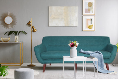Brenna Teal Upholstered Sofa – 73" Sofa – view 2