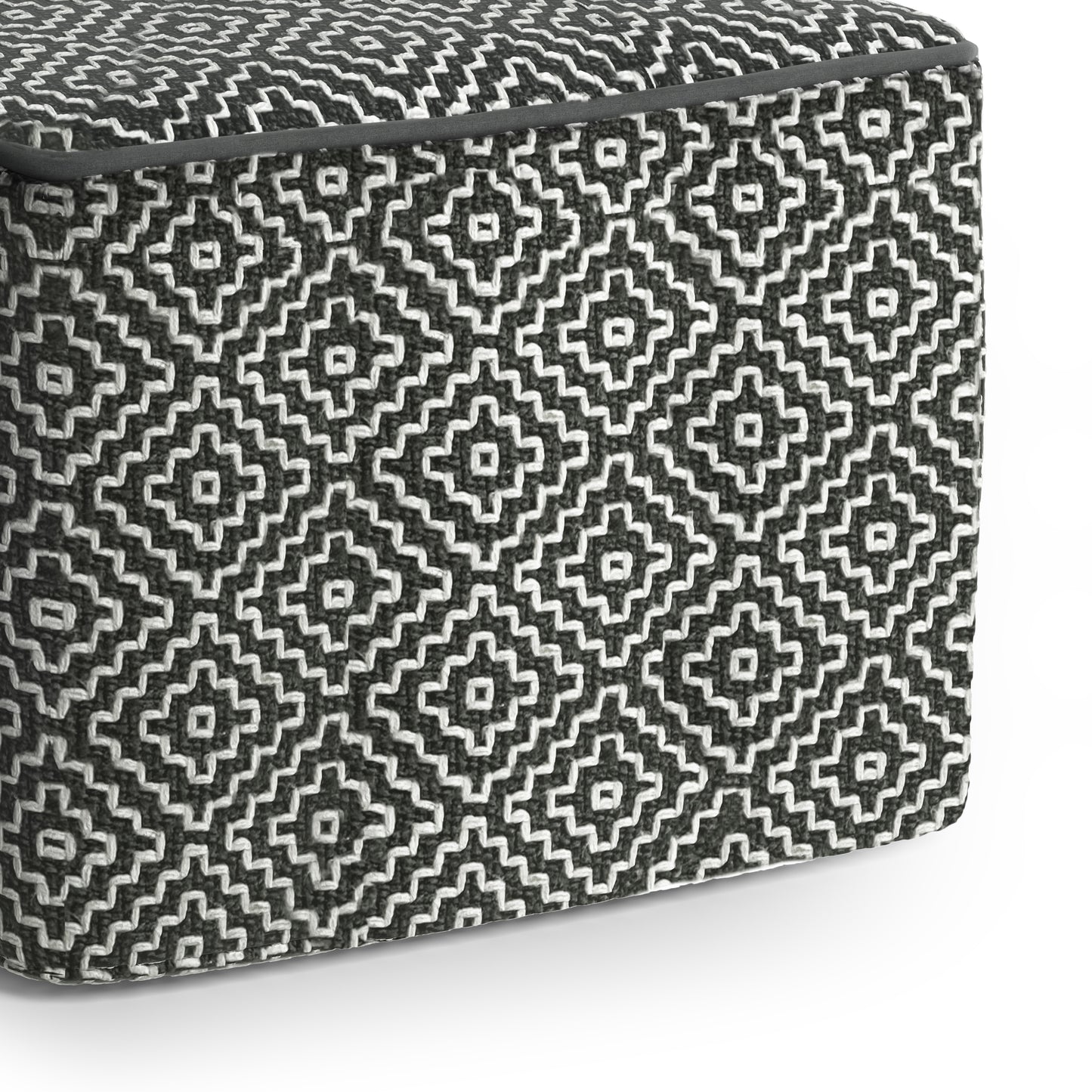 Briella Gray Fabric Pouf – 18" Square Pouf – view 4