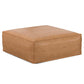 Brody Large Square Faux Leather Ottoman 36" – Coffee Table Ottoman (2 Colors) in rich brown faux leather.