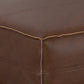 Close-up view of the Brody Large Square Faux Leather Ottoman 36" – Coffee Table Ottoman (2 Colors) in brown faux leather.