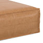 Brody Large Square Faux Leather Ottoman 36" – Coffee Table Ottoman (2 Colors) close-up view of the tan faux leather texture.